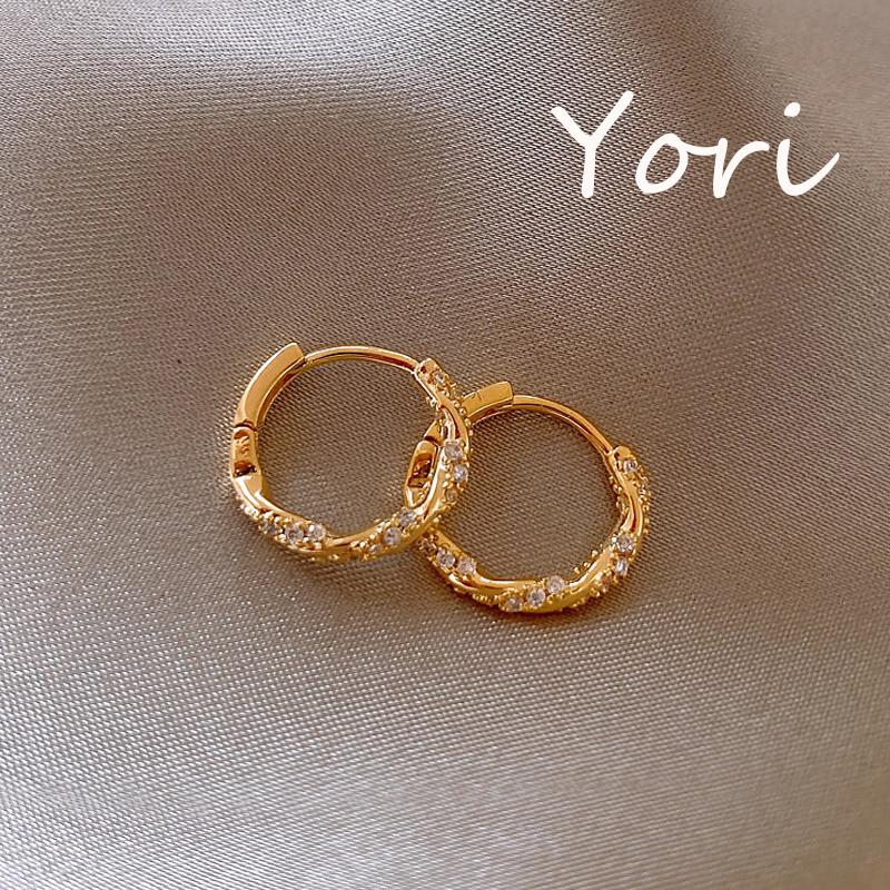 Khuyên Tai Tròn Xoắn, Thời Trang, Dành Cho Nữ, Hình Tròn, Làm Bằng Đồng, Với Kim Cương Giả, Phong Cách Cổ Điển, Tuyệt Vời Làm Quà Tặng