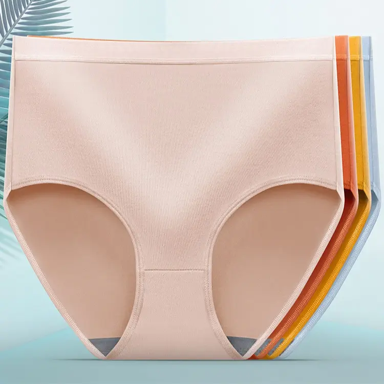 Celana Dalam Wanita Pinggang Tinggi yang bernapas bahan katun High waist Panties Fashion CD Pendek Hitam
