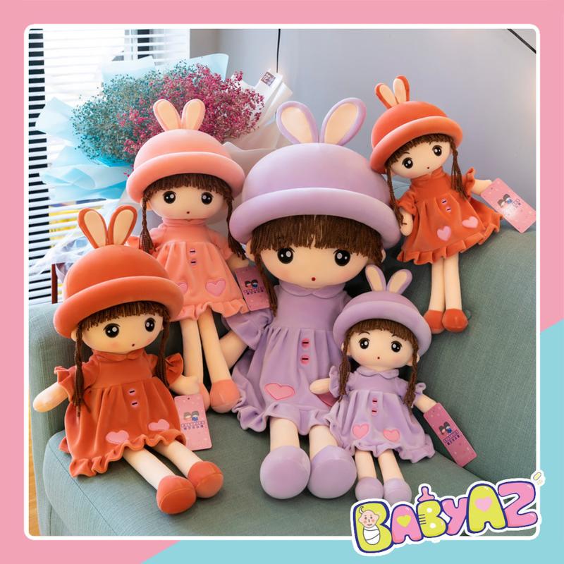 Gấu bông búp bê cho bé gái váy nhung, búp bê công chúa dễ thương