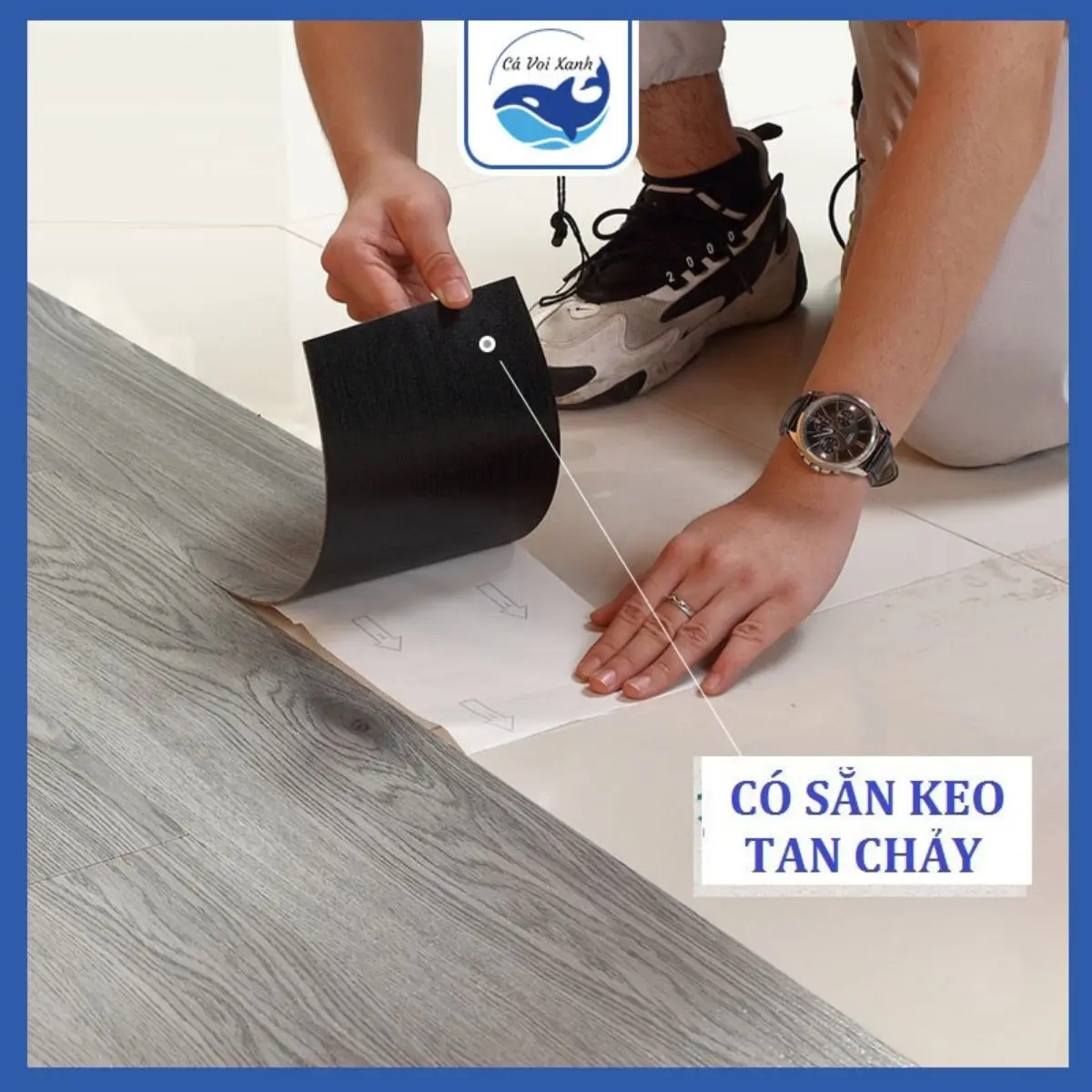 COMBO 20 Miếng nhựa lót sàn giả vân gỗ sang trọng, có keo sẵn dễ dán, giá rẻ