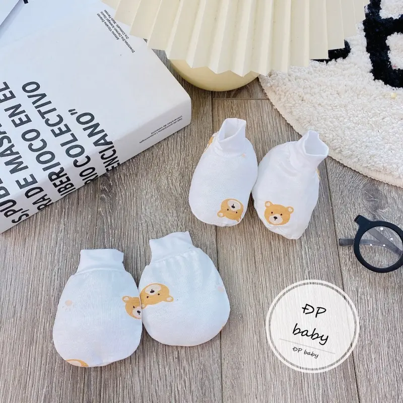 Set Bao Tay Bao Chân Cho Bé Sơ Sinh Vải Petit Thun Lạnh Mềm Mại Và Đáng Yêu (ĐP Baby) 4