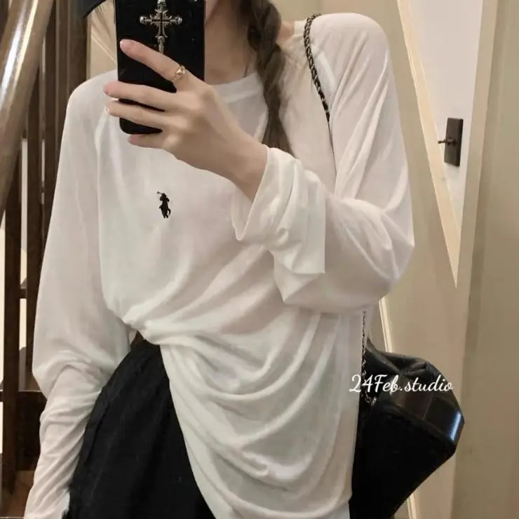 [APN26] Áo pull dài tay thêu logo ngực basic form rộng phong cách ullzang Hàn Quốc