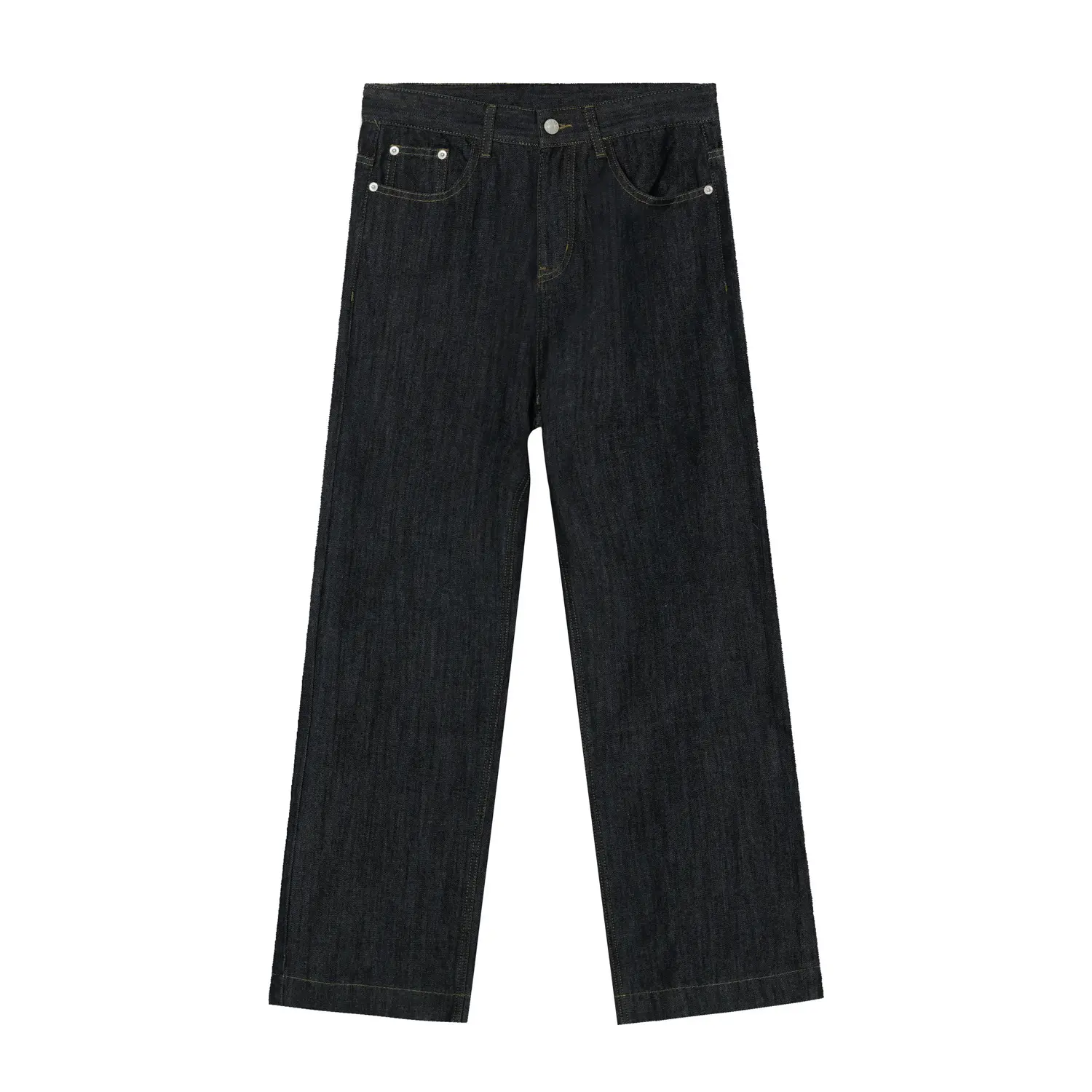 Quần Áo Nam, Mtlclothes, Phong Cách Hàn Quốc Mới, Chi Tiết Màu Đen, Dễ Phối Đồ, Dáng Rộng Vừa Vặn, Quần Jean Ống Đứng thụng Thiết Kế Sáng Tạo