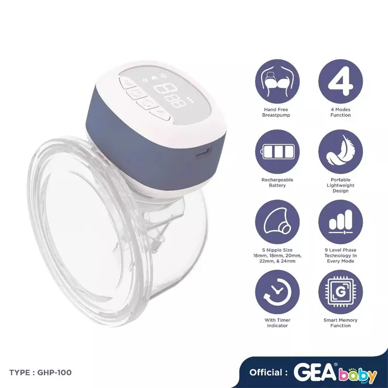 GEA BABY Cello Veola Handsfree Breastpump GHP-100 Pompa Asi Elektrik Portable Wearable Pumping 2