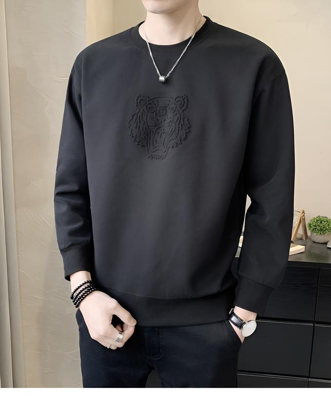UMA STORE Đan Phượng - Áo Sweater nam dập hình nổi UMA, chất liệu nỉ da cá, đơn giản, ấm áp
