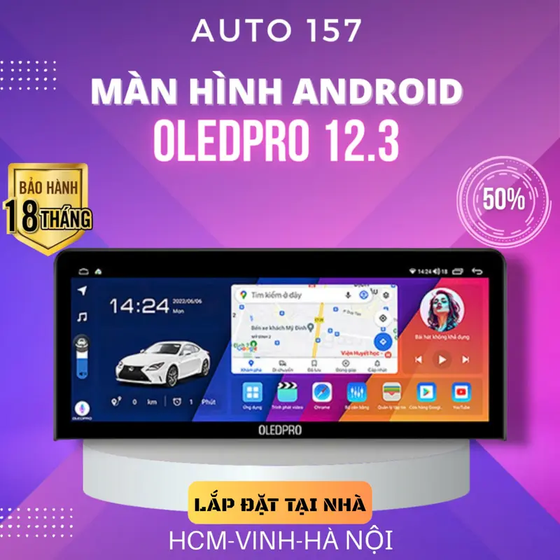 Màn Hình Android Ô Tô OLEDPRO Premium 12.3  4/32gb chíp 8 nhân mạnh mẽ cao cấp BH 18 tháng 0