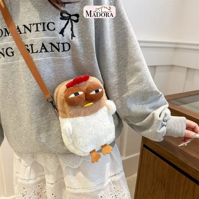 Madora Tas Selempang Anak Sling Bag HP Gadget Crossbody Shoulder Bag Cikin Rooster Lucu Mata Bengkak 2