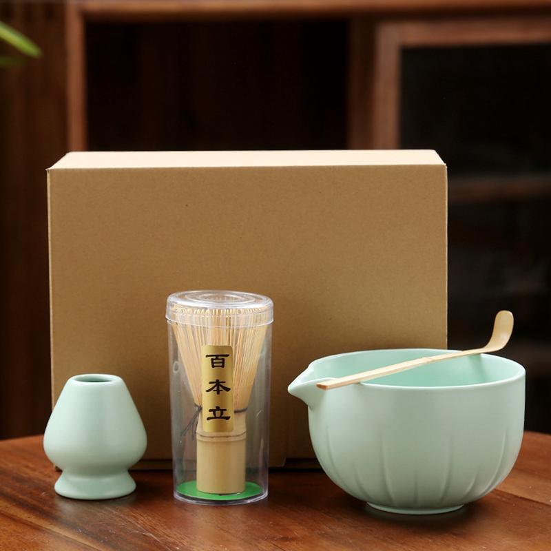 Product Introduction of 6pcs New Bamboo Ceramic Japanese Matcha Tea Set Reusable Safe Match Bowl Food Grade Green Tea Whisk Stirring 24