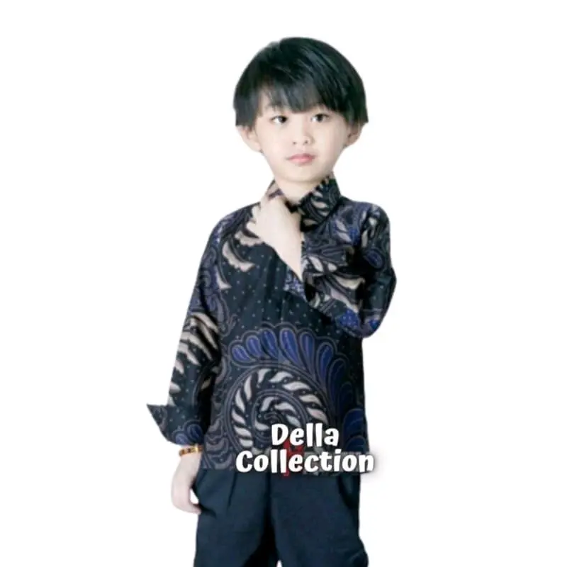 Kemeja batik Anak Puser series bahan Katun Lengan pendek Lengan panjang 2