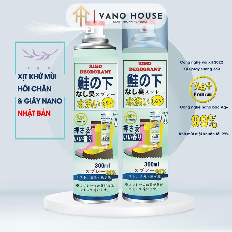 Bình Xịt Khử Mùi Giày XIMO Cao Cấp 300ml AG+, Ngăn Mồ Hôi, Loại Bỏ Vi Khuẩn