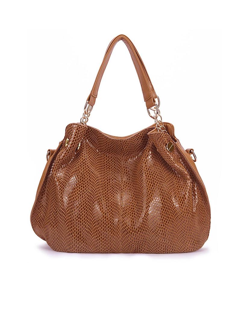 Product Introduction of Women's Business Genuine Leather Snakeskin Embossed Shoulder Bag, Casual Leather Large Capacity Tote Bag for Women, Trendy Versatile Commuting Bag for Daily Use 4