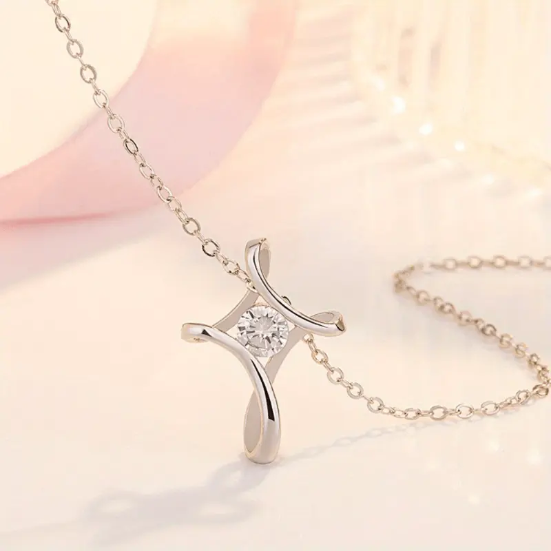 Simple Copper 925 Silver Punk Cross Pendant Necklace | Hypoallergenic, Exquisite Craftsmanship Stylish Jewelry Ideal Gift for Lovers Suitable Daily, Party & Music Festival Wear Lightweight and Comfortable Design 2
