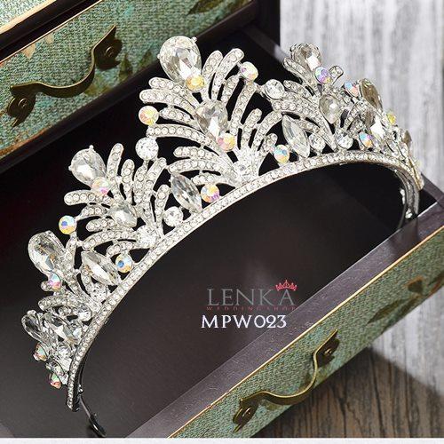 Gambar [BISA COD] MAHKOTA HEADPIECE BRIDAL AKSESORIS WEDDING PESTA WANITA MPW023 - Silver dari Lenka Wedding Shop Kota Surabaya Tokopedia