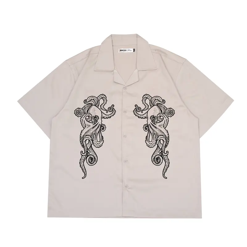 Mnst Shirt Kemeja Pendek Pria Boxy Octopus 1