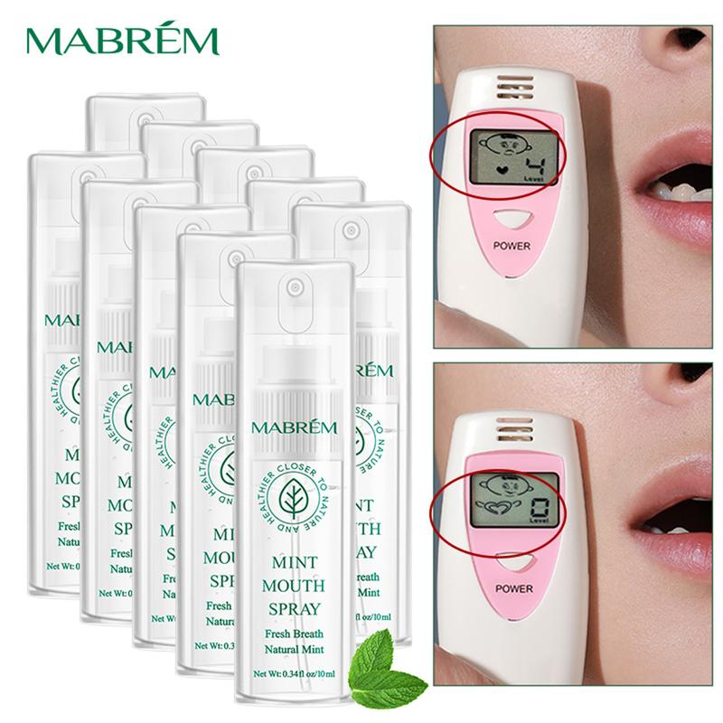 MABREM Oral Spray Freshens Breath, Deodorizes And Leaves Fragrance Portable Breath Freshener To Prevent Bad Breath Peppermint Fresh Mouth Mist 8