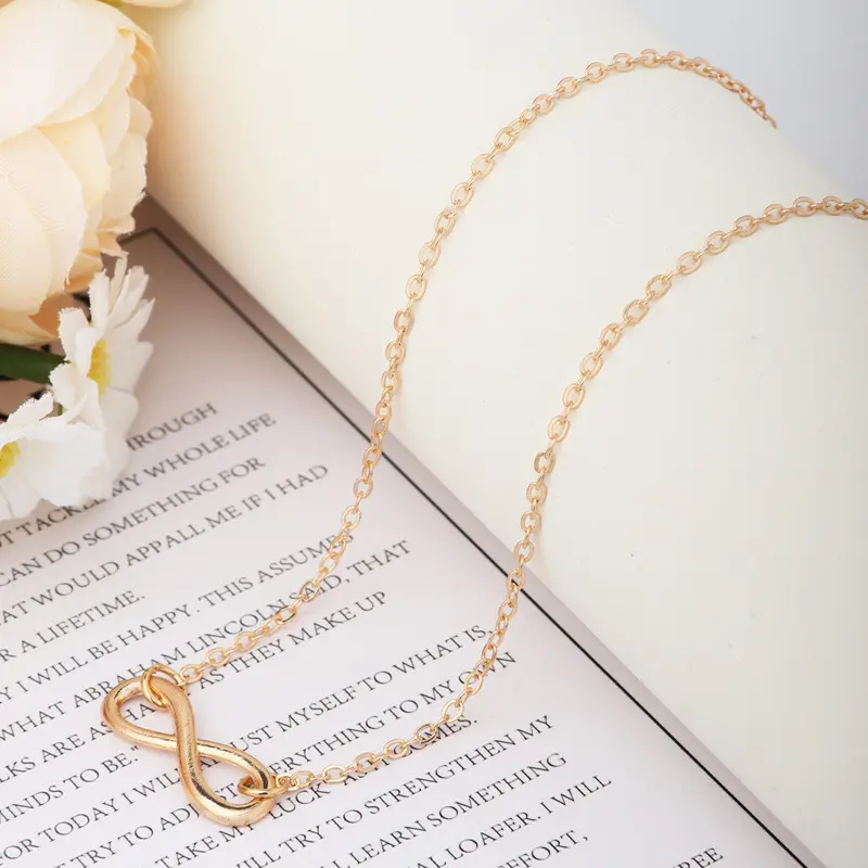 Fine Jewelry Metal Fashion Simple Jewelry Lucky Number 8 Bracelet and Necklace Set Female Classic Popular Jewelry Original Factory