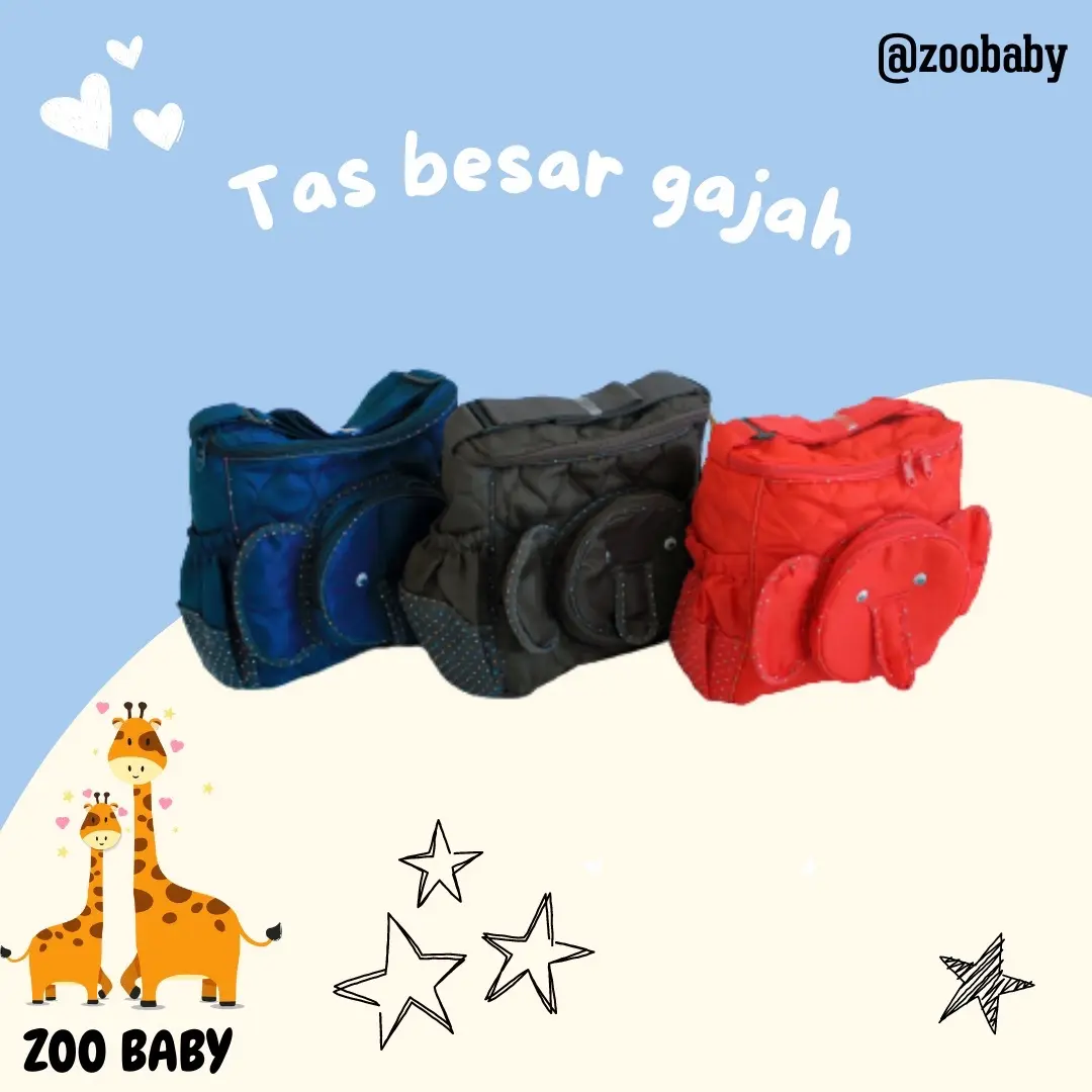 Tas baby besar motif gajah termurah multifungsi nyaman Lembut Lembut