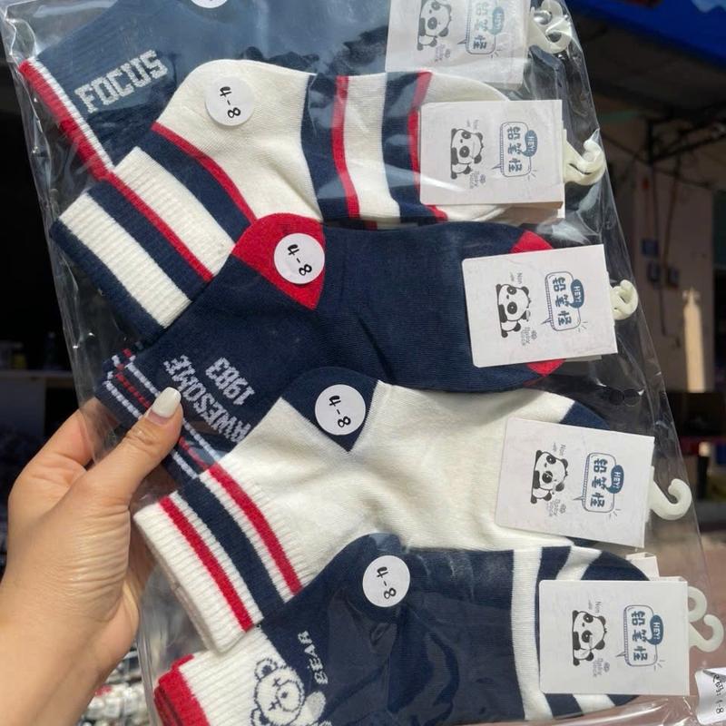 Set 10 đôi tất cotton cho bé trai từ 1 đến 12 tuổi, sợi bông mềm mại 4