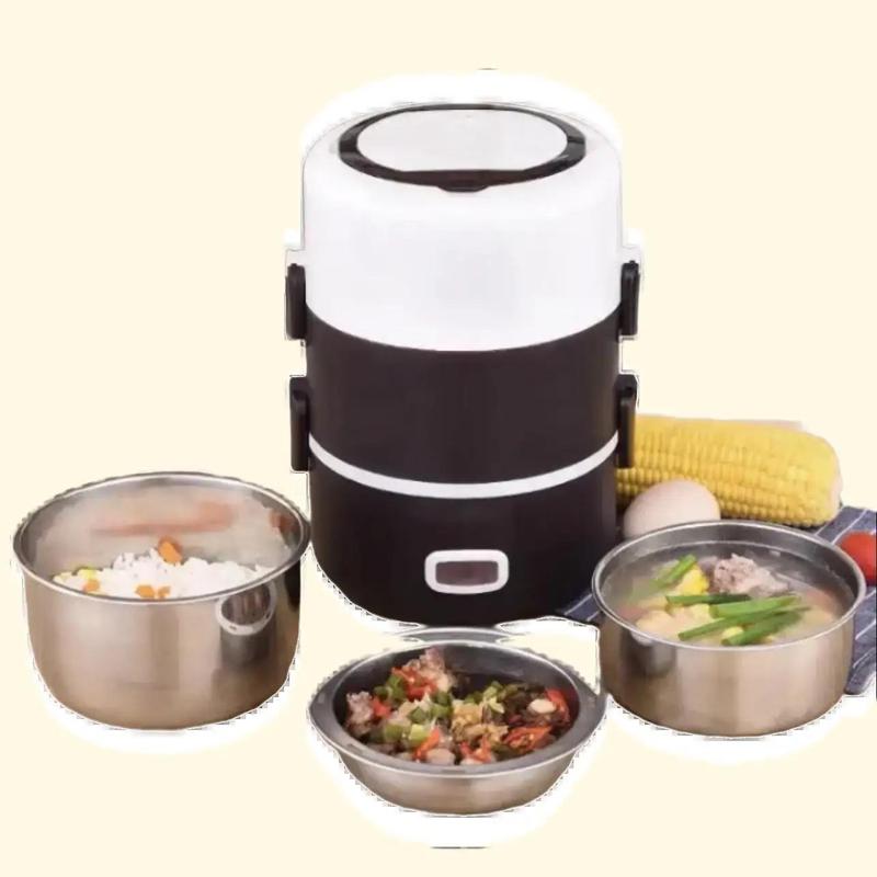  ￼Hộp đựng cơm hâm nóng cắm điện 3 tầng cặp lồng cơm văn phòng giữ nhiệt hâm nóng nhanh thức ăn lõi inox cao cấp 