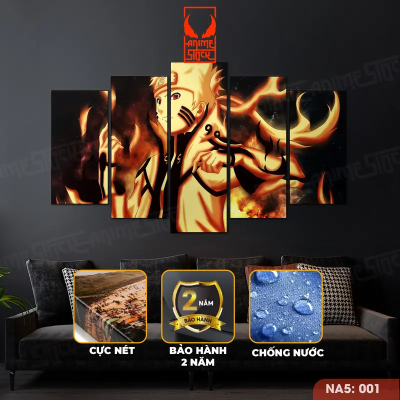 Tranh Naruto Dán Tường Anime Canvas Siêu Bền Đẹp, Kích Thước L (25x75cm), Chất Liệu Formex Kim Tuyến 5mm - Decor Tường, Trang Trí Nhà 2