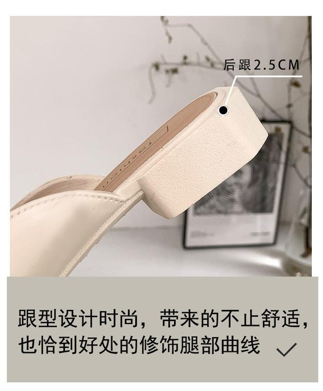 Product Introduction of Women's Summer Fashionable Outdoor Slippers 2022 New Korean Style Internet Celebrity Ins Home Non-Slip Cute Trendy Closed Toe Half Slippers 8