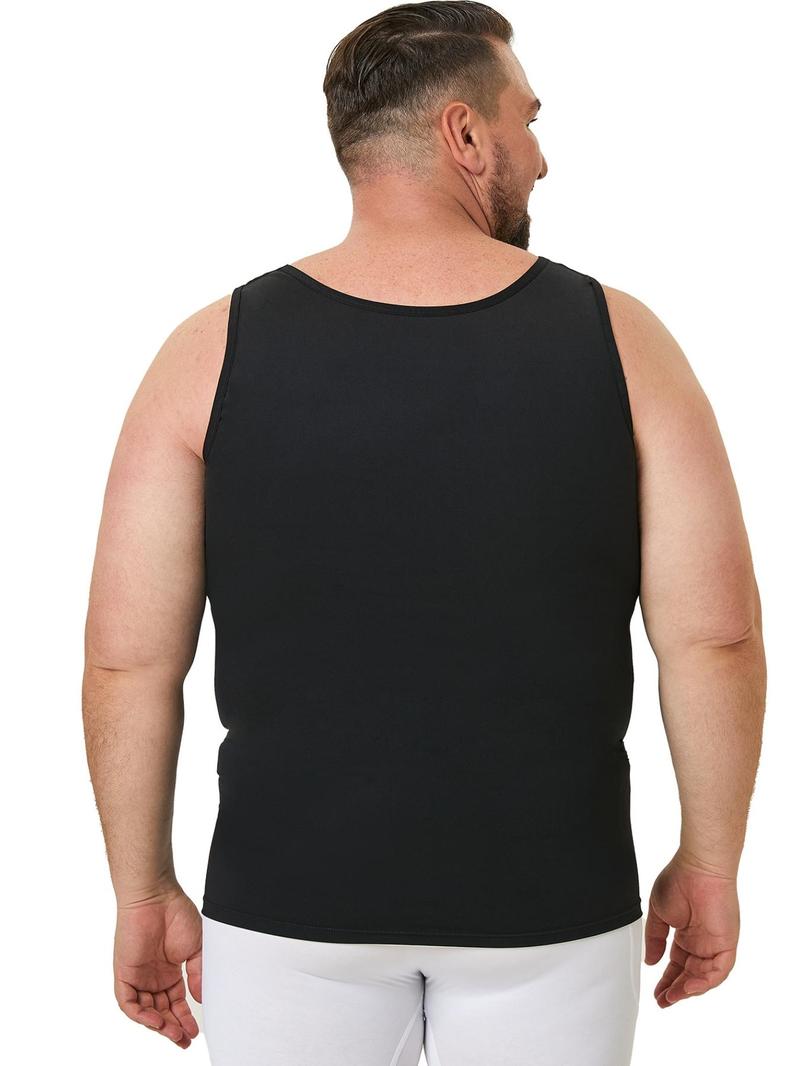 Product Introduction of Men's Solid Color Round Neck Compression Shapewear Tank Top, High Stretch Tummy Control Shaper Vest, Men's Shapewear for All Seasons 5