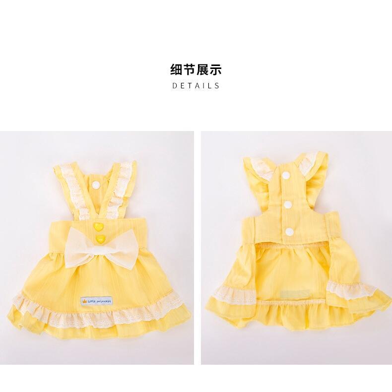Summer Cute Bow Lace Strap Slim Dress Teddy Pet Dog Cat Clothes 7