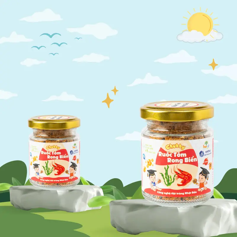 COMBO SIÊU VIP Mua 2 tặng 1 ruốc ăn liền 55gr CHUBBY Cho bé từ 7 tháng tuổi - Ruốc cá hồi, Ruốc cá chép, Ruốc tôm rong biển 1