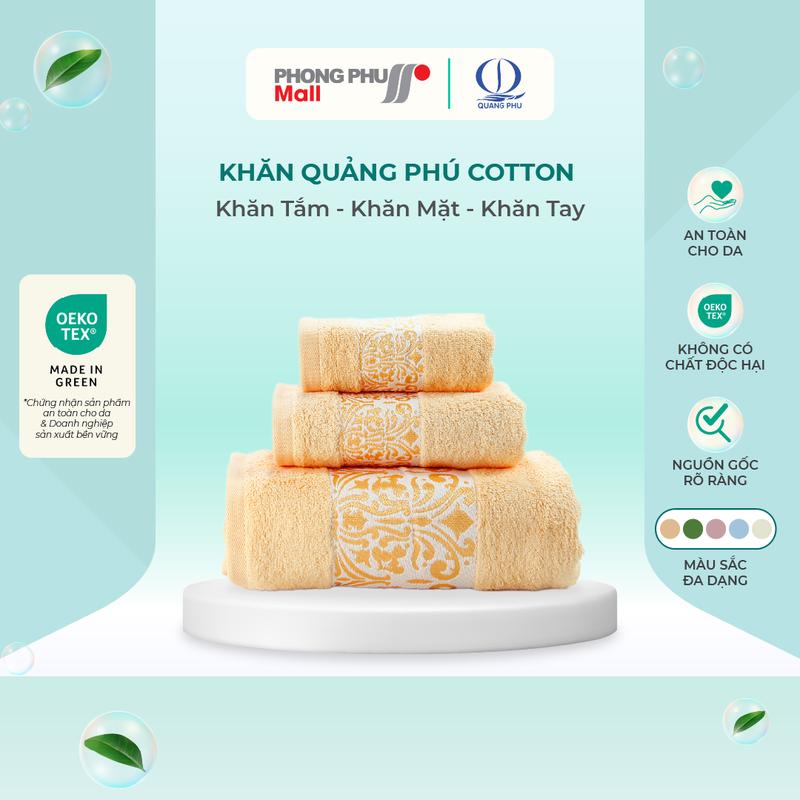 Khăn Tắm Khăn Mặt Khăn Tay Quảng Phú Chất Liệu Cotton USA An Toàn Mềm Mịn Thấm Hút Không Ra Màu Phù Hợp Cho Gia Đình Spa Khách Sạn Nhà Tắm (PD13 - BQAF - FQAF - HQAF )