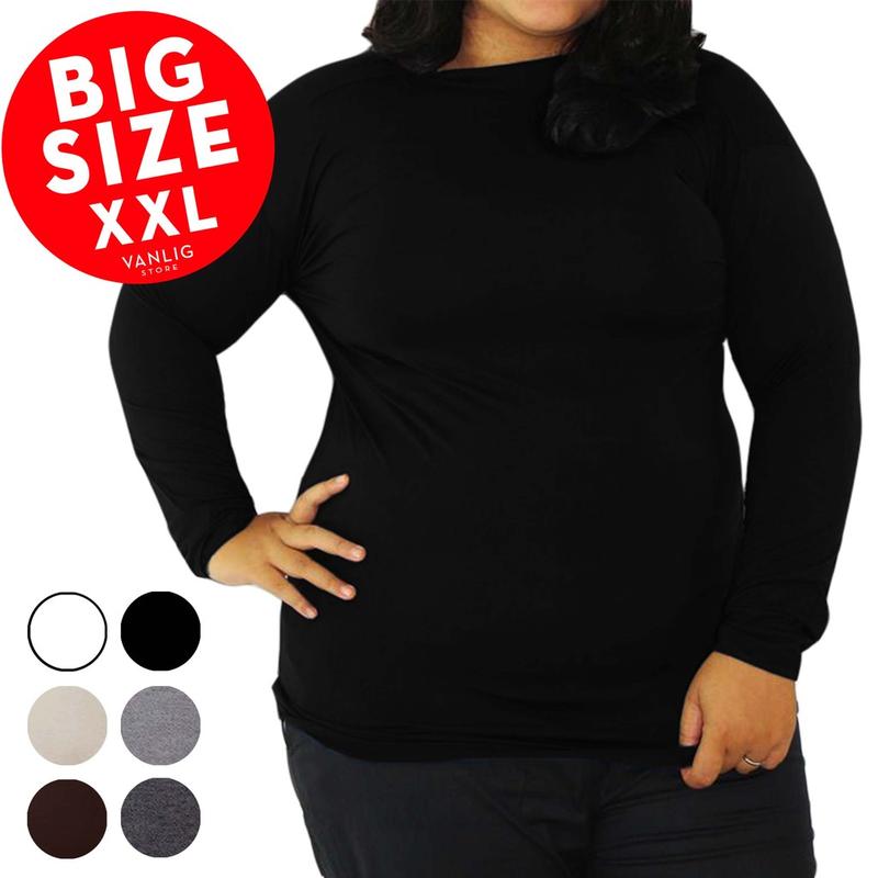 MANSET INER WANITA BAHAN SPANDEK SIZE STANDAR UP TO BB 95KG Muslim Baju Atasan Panjang Basic 1