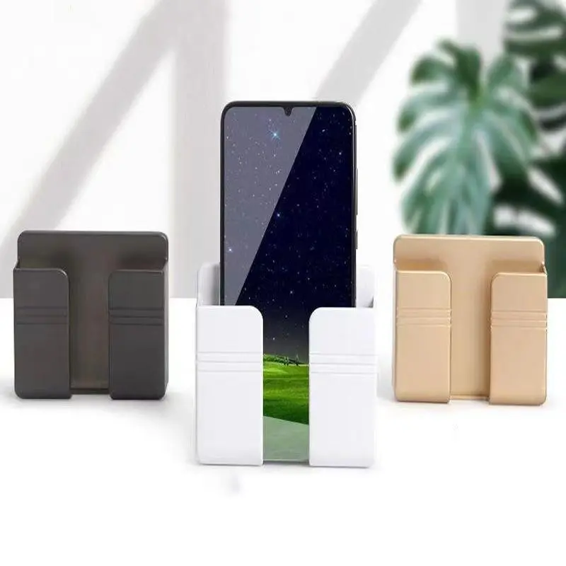 Xiaohongshu Mobile Phone Charging Dock Stand Wall-mounted Remote Control Holder Multi-functional No-drill Wall Storage Rack Wholesale