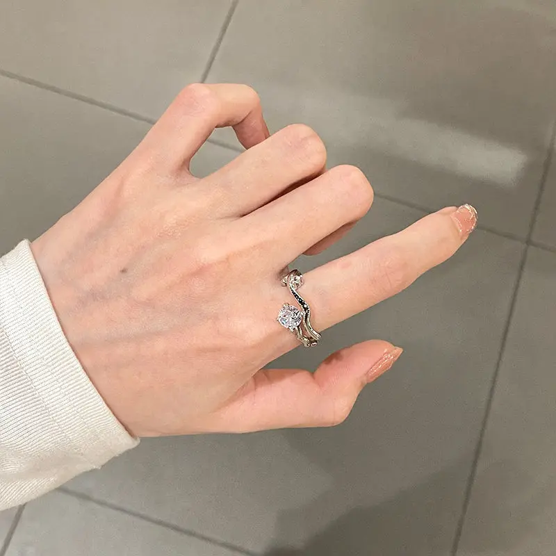 Branch Weaving Opening Adjustable Ring Gentle and Broken Feeling Light Luxury Minority Design Advanced Bracelet Simple Ing Style