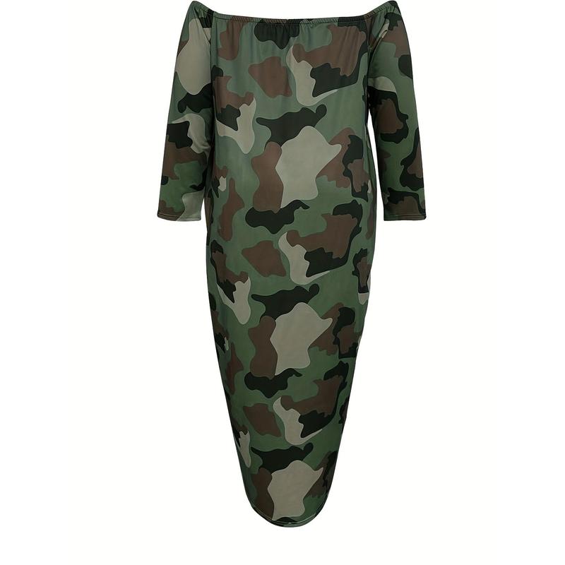 Camo maxi dress with pockets hotsell