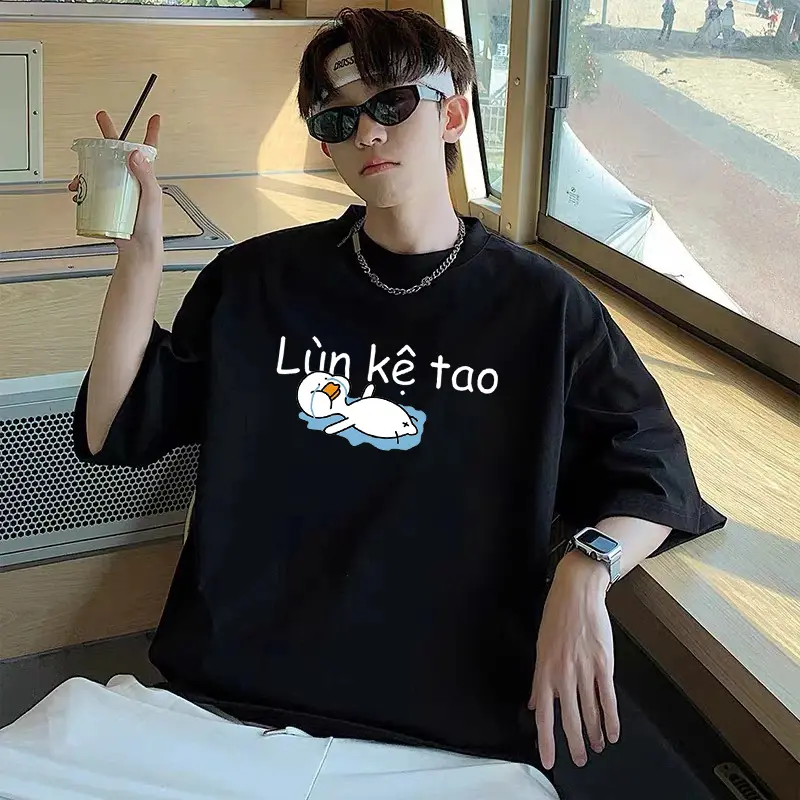 Áo phông nam nữ Vit Lùn cổ tròn form rộng