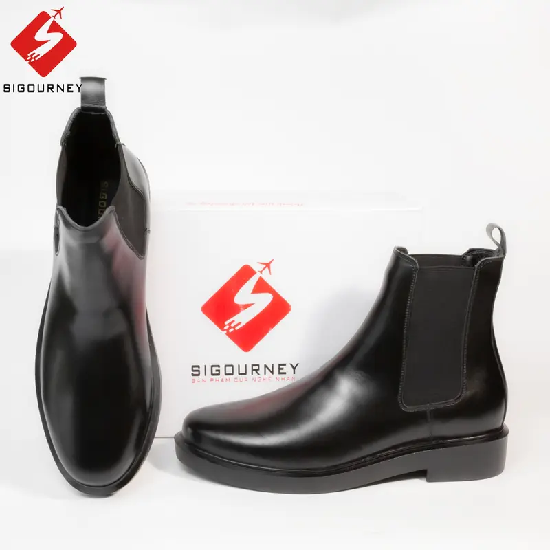 Chelsea Boots nam mũi tròn, đế cao 5cm SIGOURNEY BOOTS-04 - Bảo hành 18 tháng GiàY 1