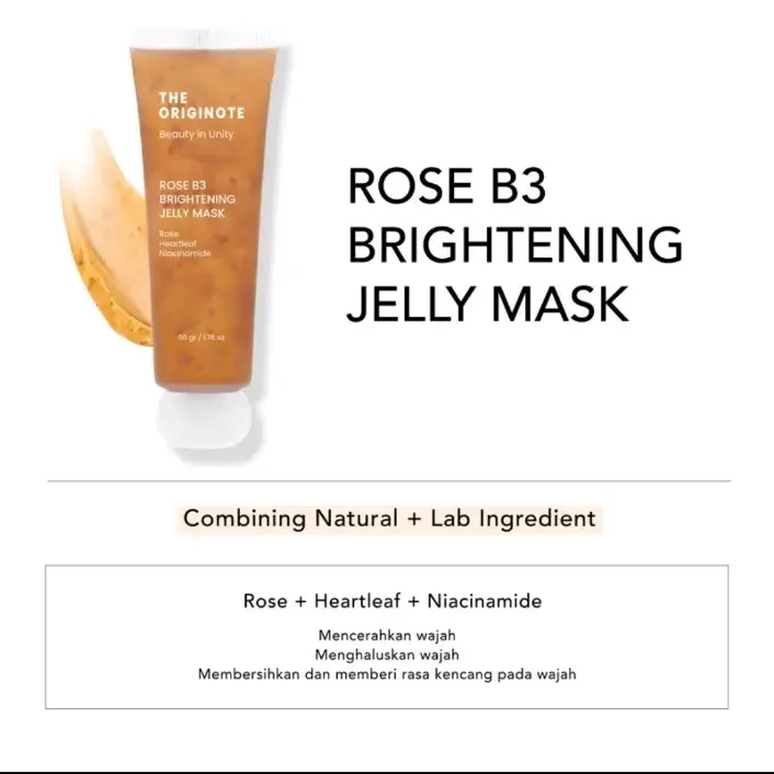 The Originote Rose B3 Brightening Jelly Mask