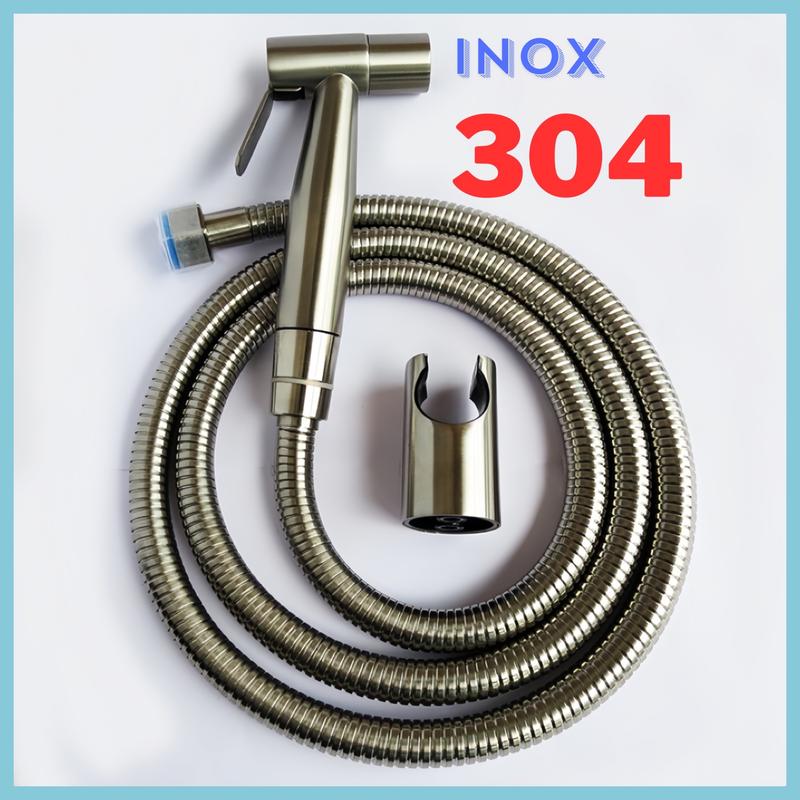 Bộ vòi xịt vệ sinh inox 304 vòi xịt vệ sinh kèm dây dẫn và đế cài