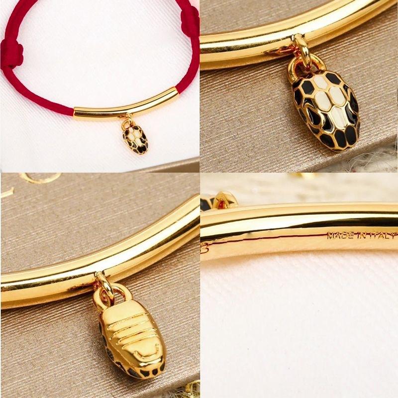 Red Snake Bracelet with 18K Gold Plating bangles with Snake Charm 2