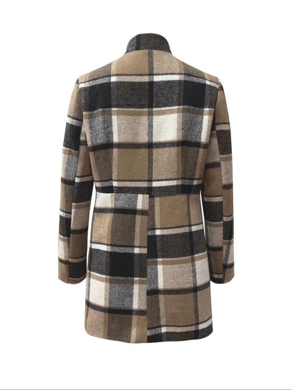 Women's Solid Color Pocket Long Sleeve Open Front Coat, Casual Longline Outerwear for Fall & Winter, Ladies Clothes for Daily Wear 2