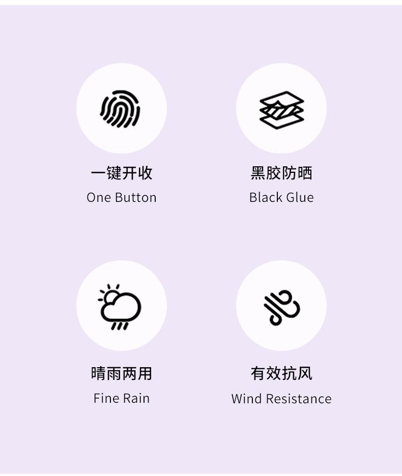 Product Introduction of Solid color three folding windproof umbrella coating Sun protection umbrella One key retractable automatic folding umbrella high appearance level selling women's and men's sunny umbrella  Uv Protection 3