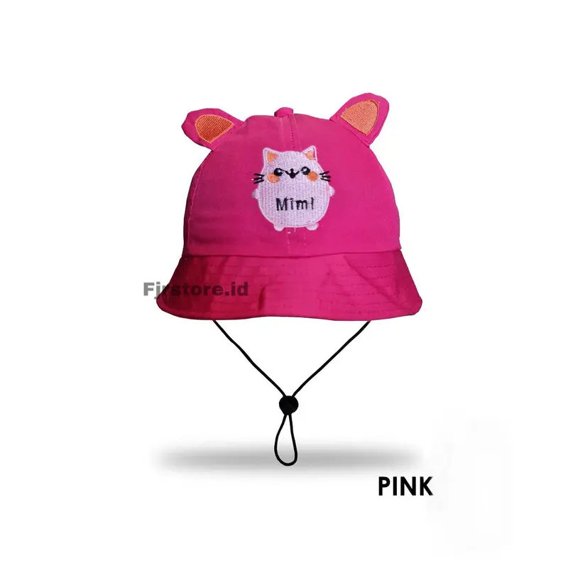 Topi Bucket Hat Anak Motif Bordir Wisky-Squishy | Bucket Anak Laki-Laki Dan Anak Perempuan 4