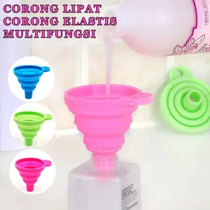 Corong Lipat Portabel / Corong Silikon Elastis / Corong Motif Multifungsi Dapur Kitchenware