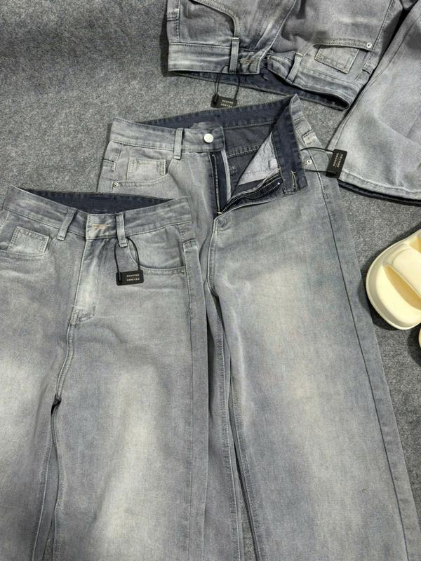 Quần Jeans Nữ Ống Suông Trơn HC98 Wax Màu Xám Đậm (Dài 103cm) - Grey Jeans V2 - 1059 - Ong, Women Pants 7