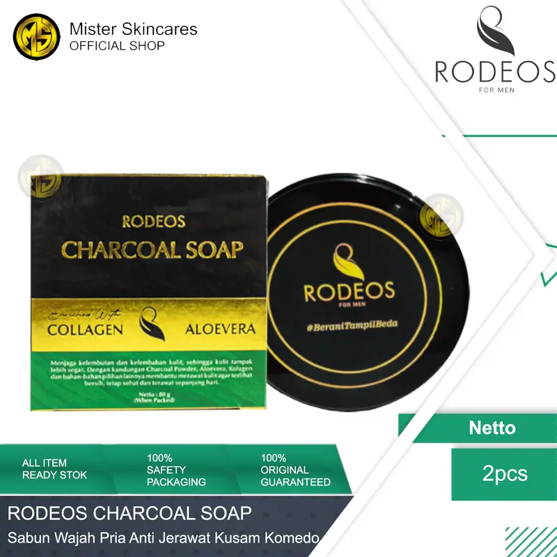 RODEOS Charcoal Soap 80gr + Case - Sabun Cuci Muka Anti Jerawat 0