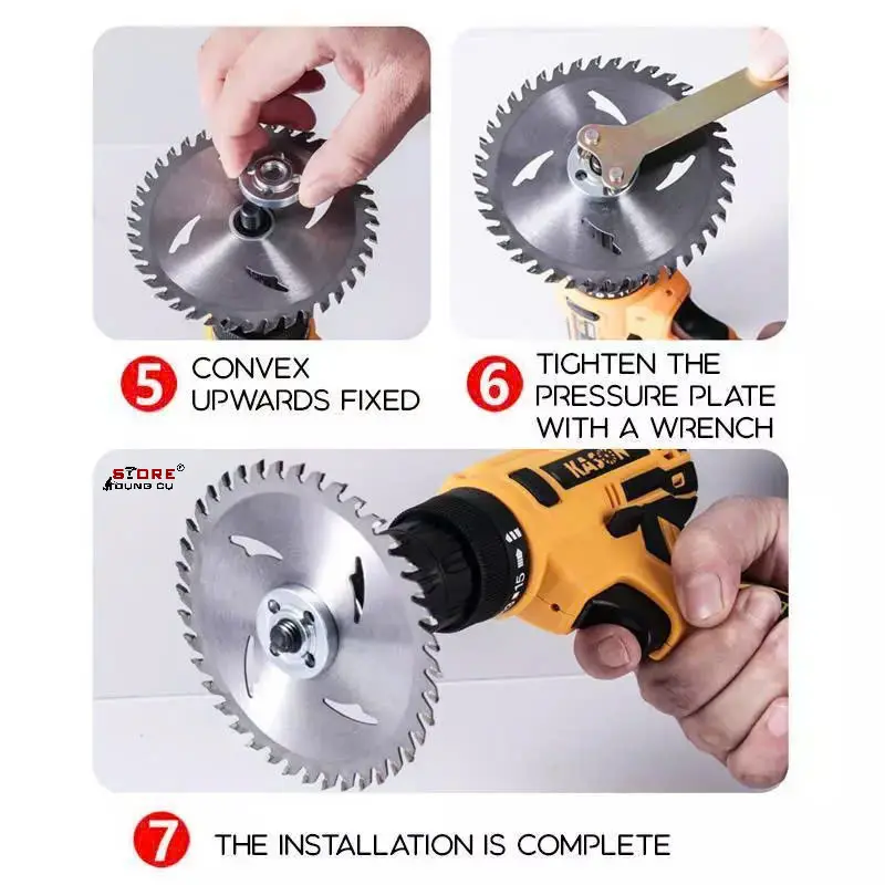 Bộ chuyển đổi máy khoan thành Máy Mài, Máy Cắt, Tay mở máy mài 100mm,  Đầu Chuyển Gắn Máy Khoan Thành Máy Cưa Cắt Mài 2