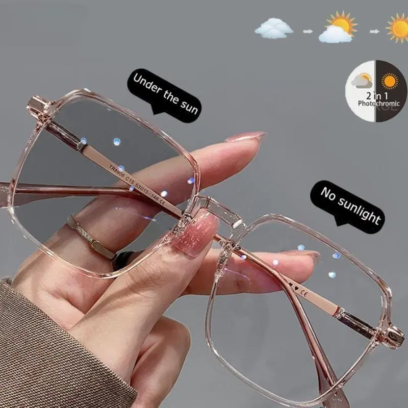 Kính Chống Bức Xạ, Đổi Màu, Gọng Lớn, Đổi Màu, Chống Ánh Sáng Xanh, Thời Trang, Phụ Kiện 1