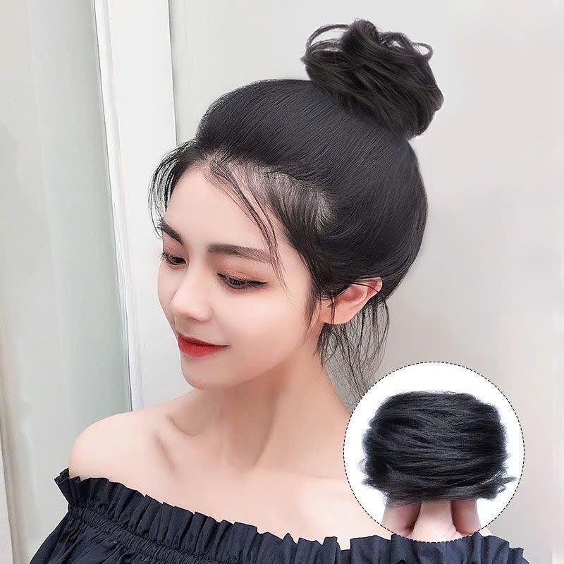 Búi tóc tròn tơ dệt cao cấp cho nữ chịu nhiệt 220 độ tóc giả tóc búi wig