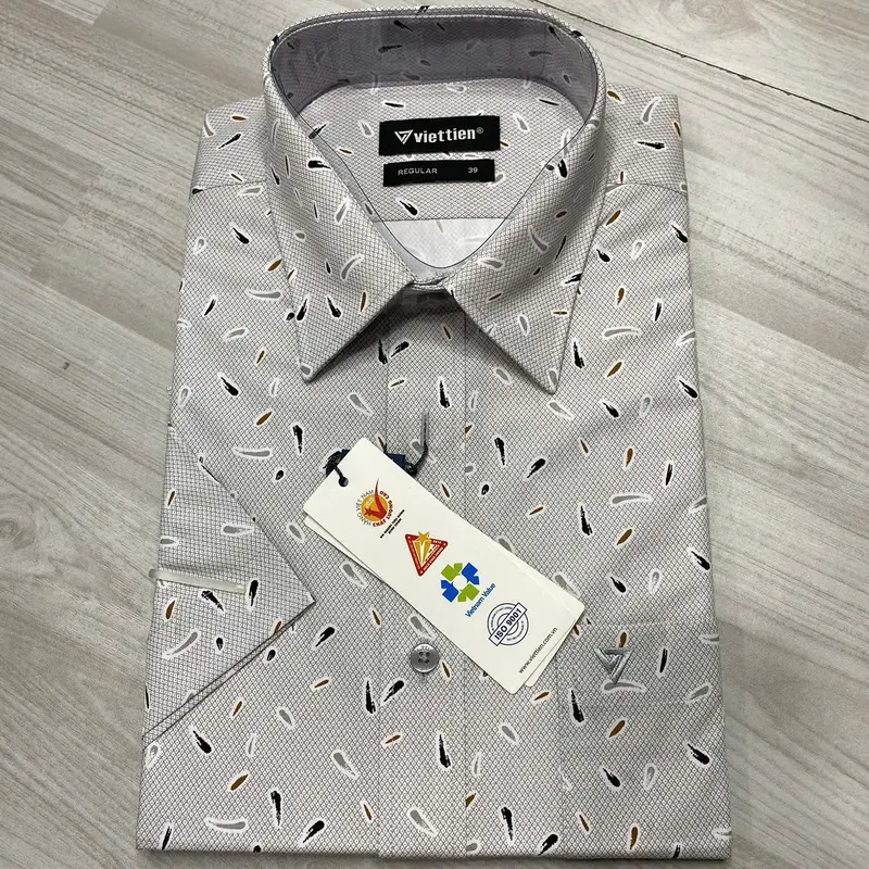 Áo sơ mi nam việt tiến fom regular vạt bầu lẻ size sale đồng giá 299k 2