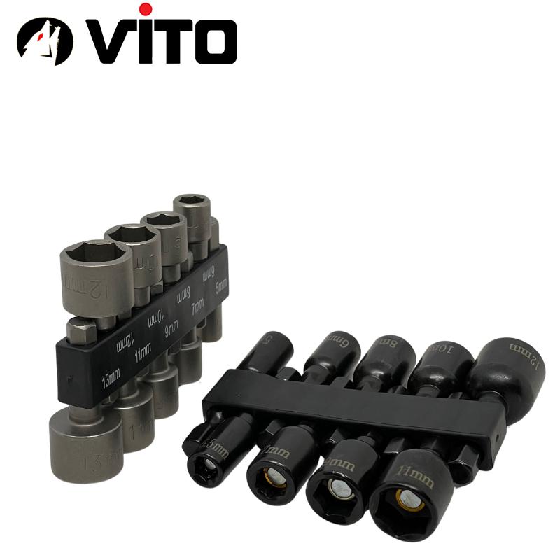 Bộ 9 Khẩu Tuýp Vặn Ốc Lục Giác VITO Gắn Máy Khoan 9 Đầu Vít Bắn Tôn