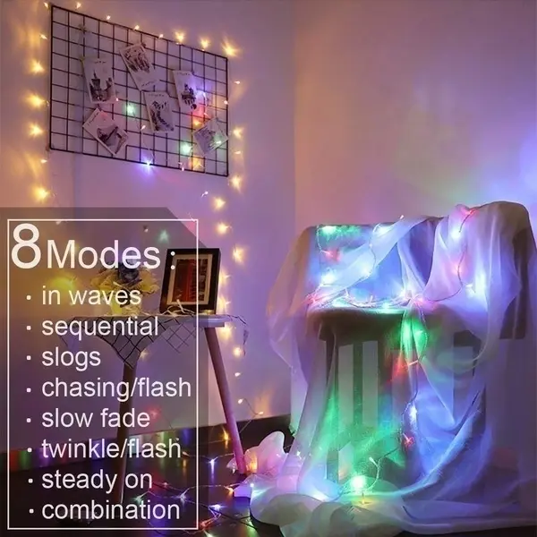 Rèm Đèn Ngoài Trời Icicle, 3Mx3M, 300LED, Dây Đèn Lãng Mạn Để Trang Trí Đám Cưới Và Giáng Sinh, Với Điều Khiển Từ Xa 13 Phím, Nguồn Điện USB 2